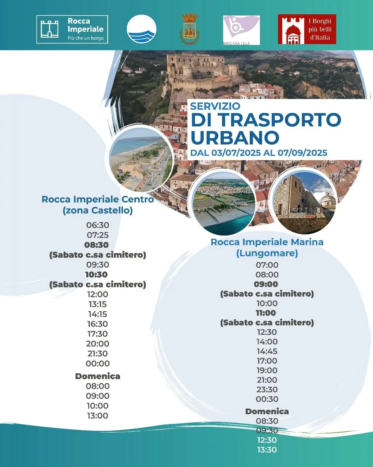 Orari trasporto navetta rocca imperiale