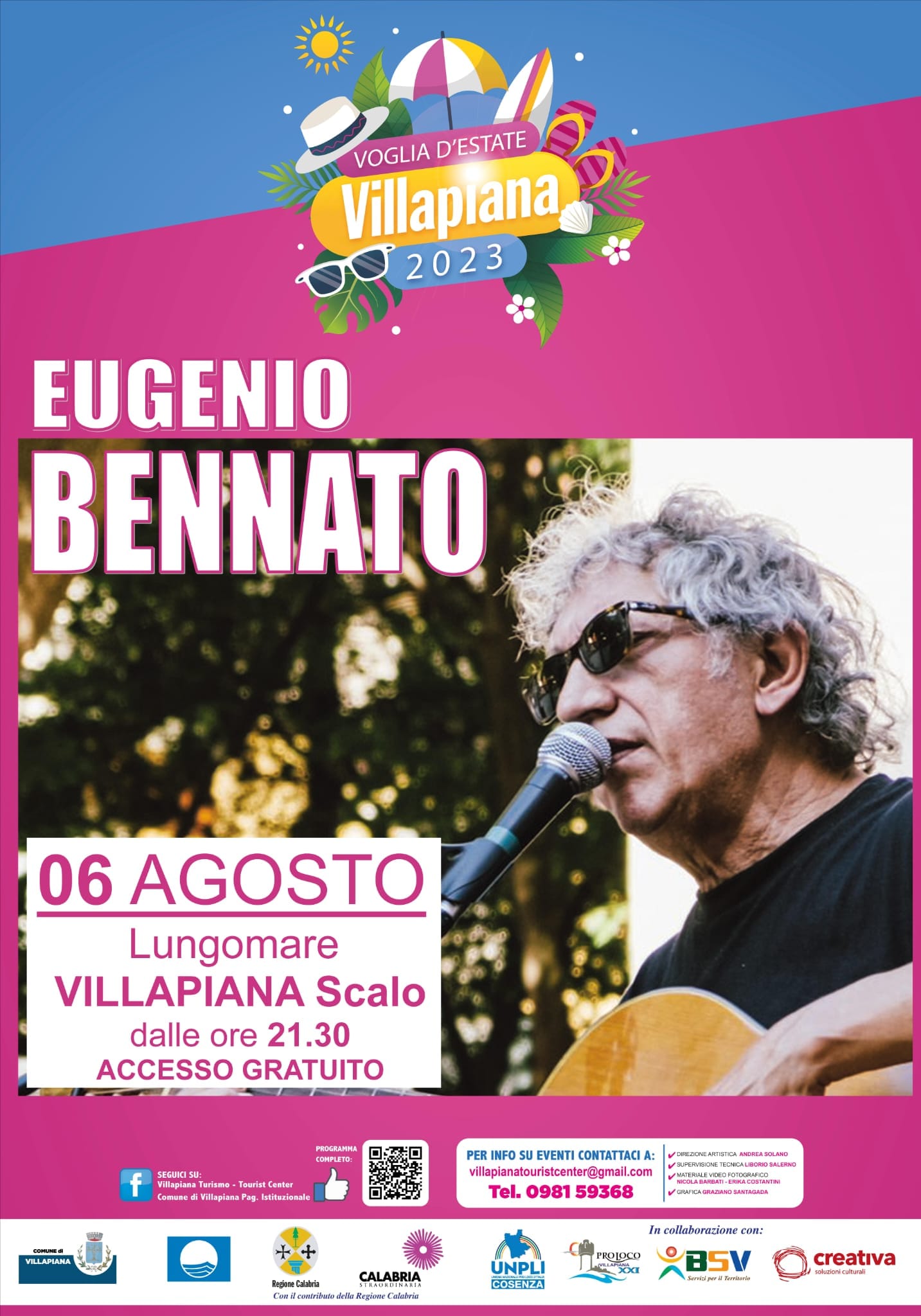 locandina concerto bennato villapiana cosenza