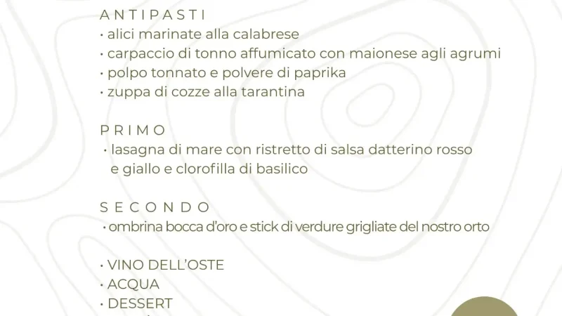 menù di Ferragosto La Nicchia Osteria a Roseto Capo Spulico
