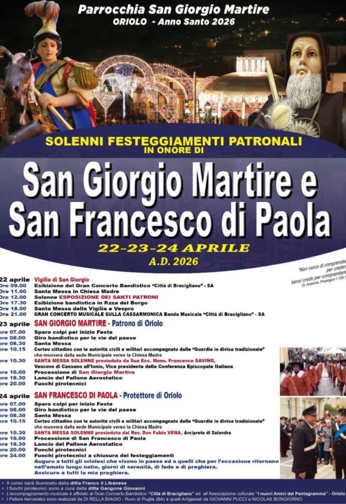 Festa Patronale di San Giorgio Martire ad Oriolo