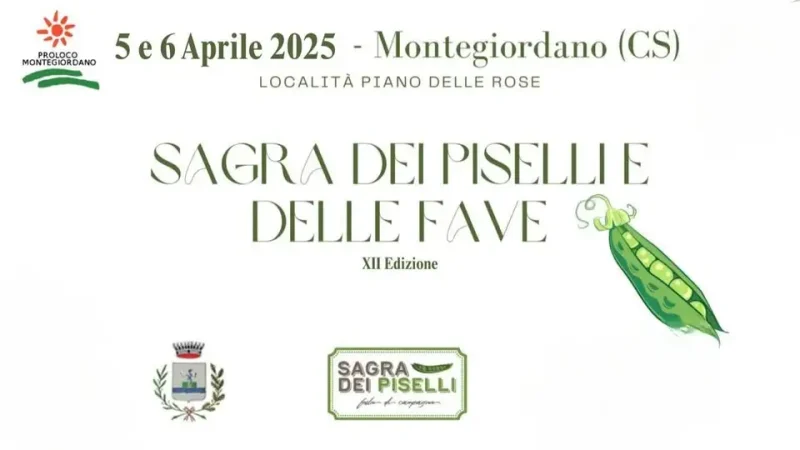 locandina sagra dei piselli e delle fave a montegiordano 2025