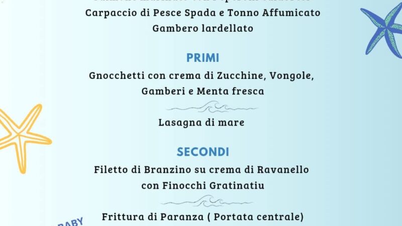 il menù di Ferragosto La Terrazza del Gusto a Roseto Capo Spulico 2025