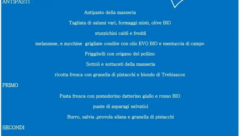 l'immagine contiene il menù di ferragosto