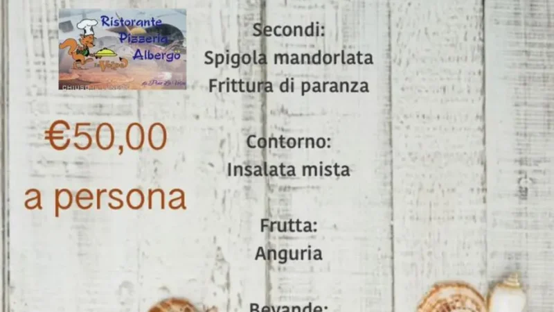 l'immagine contiene il menù di ferragosto