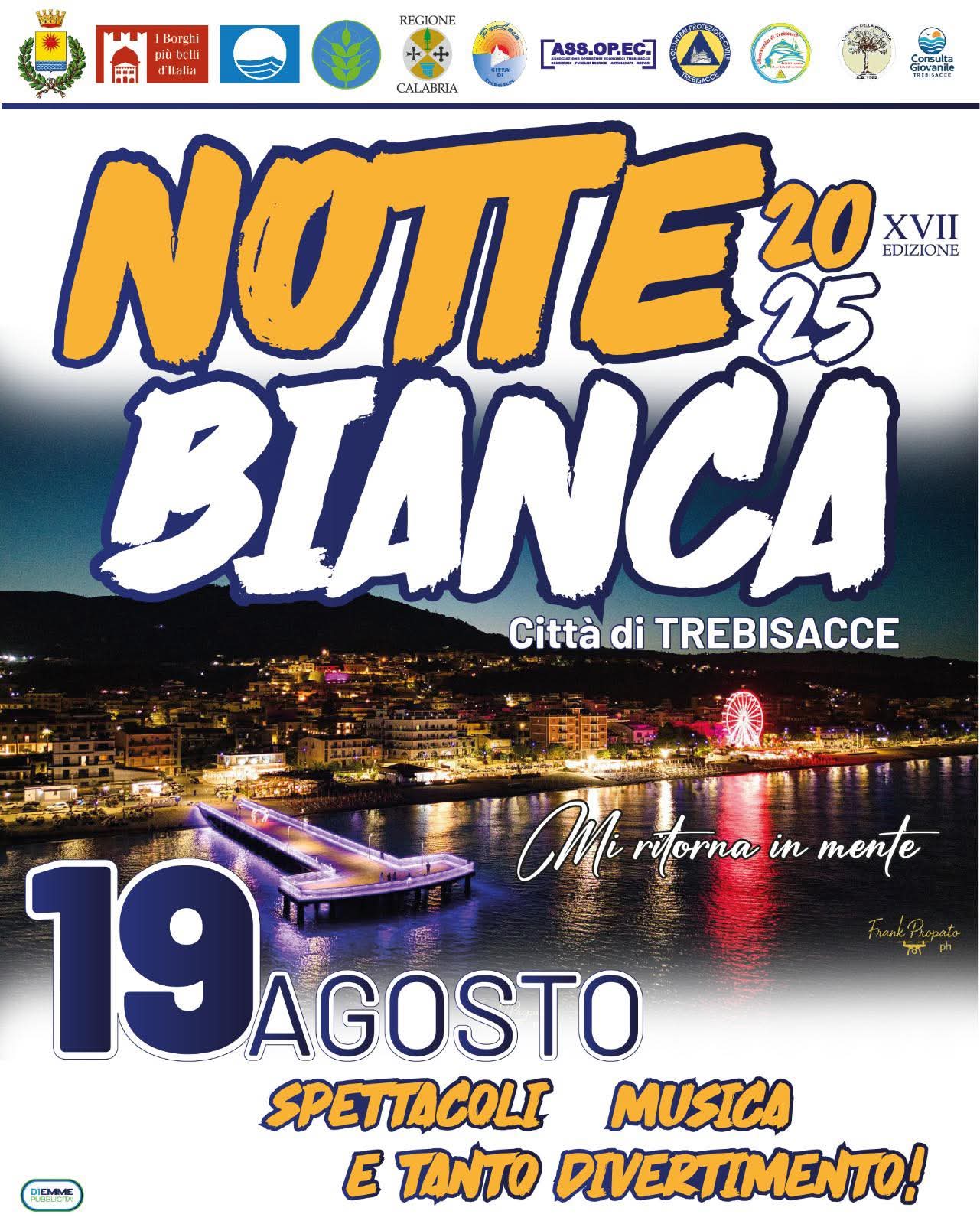 Locandina notte bianca Trebisacce 2025