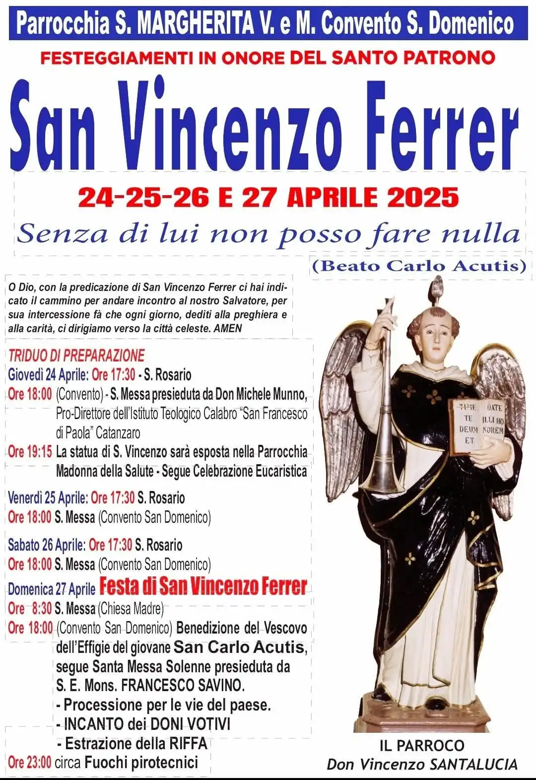 Falò acceso durante la Festa di San Vincenzo Ferrer ad Amendolara