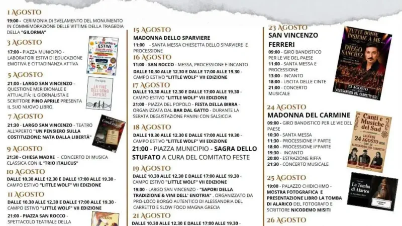estate 2026 a alessandria del carretto
