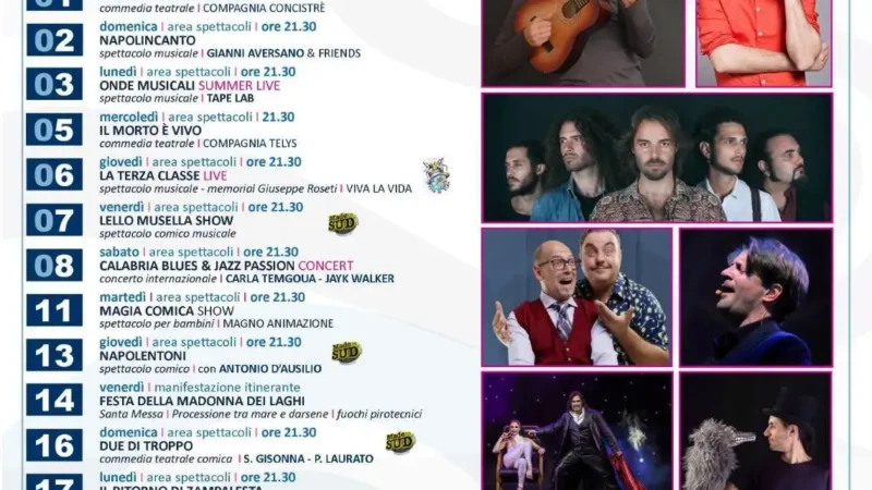 Programma Estate Laghi di Sibari 2026