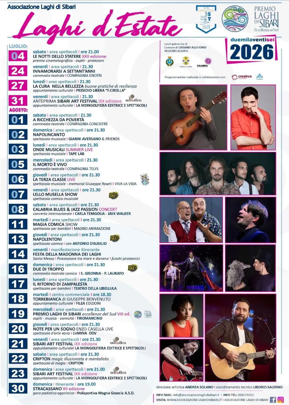 Programma Estate Laghi di Sibari 2026