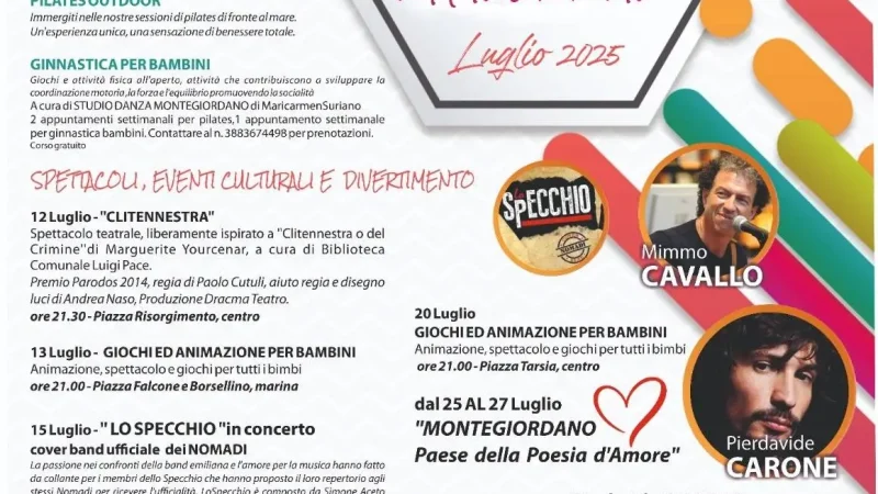 locandina manifesto eventi montegiordano estate 2025