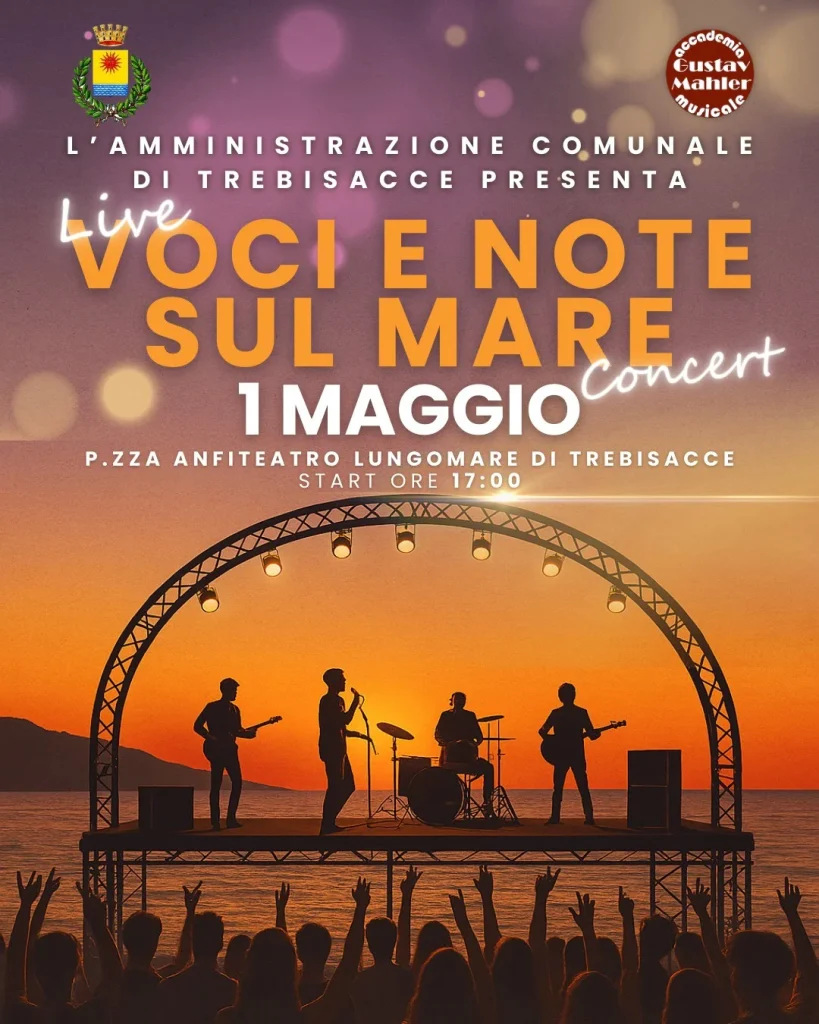 immagine palco sul mare, concerto primo maggio a trebisacce
