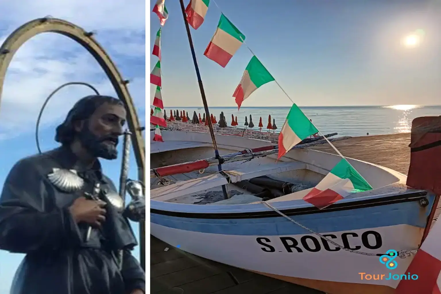 Festa di San Rocco a Trebisacce con la barca del santo sul lungomare della Costa degli Achei