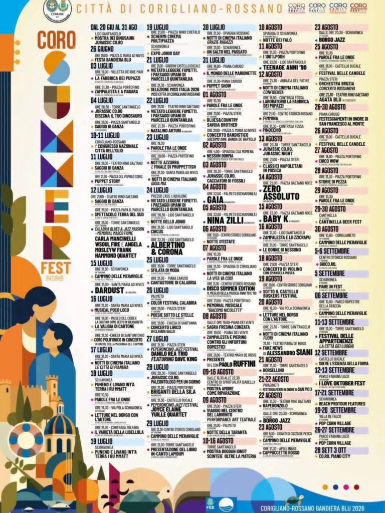 Programma Estate Corigliano Rossano CORO 2026