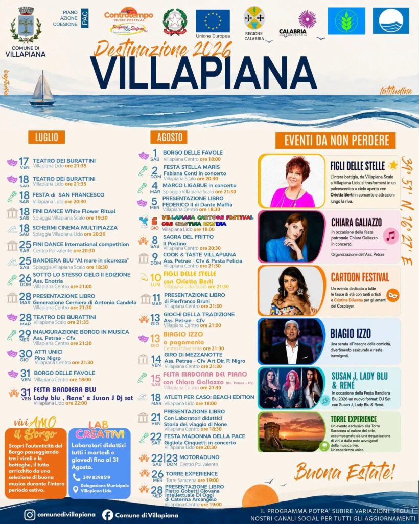 Programma Estate Villapiana 2026