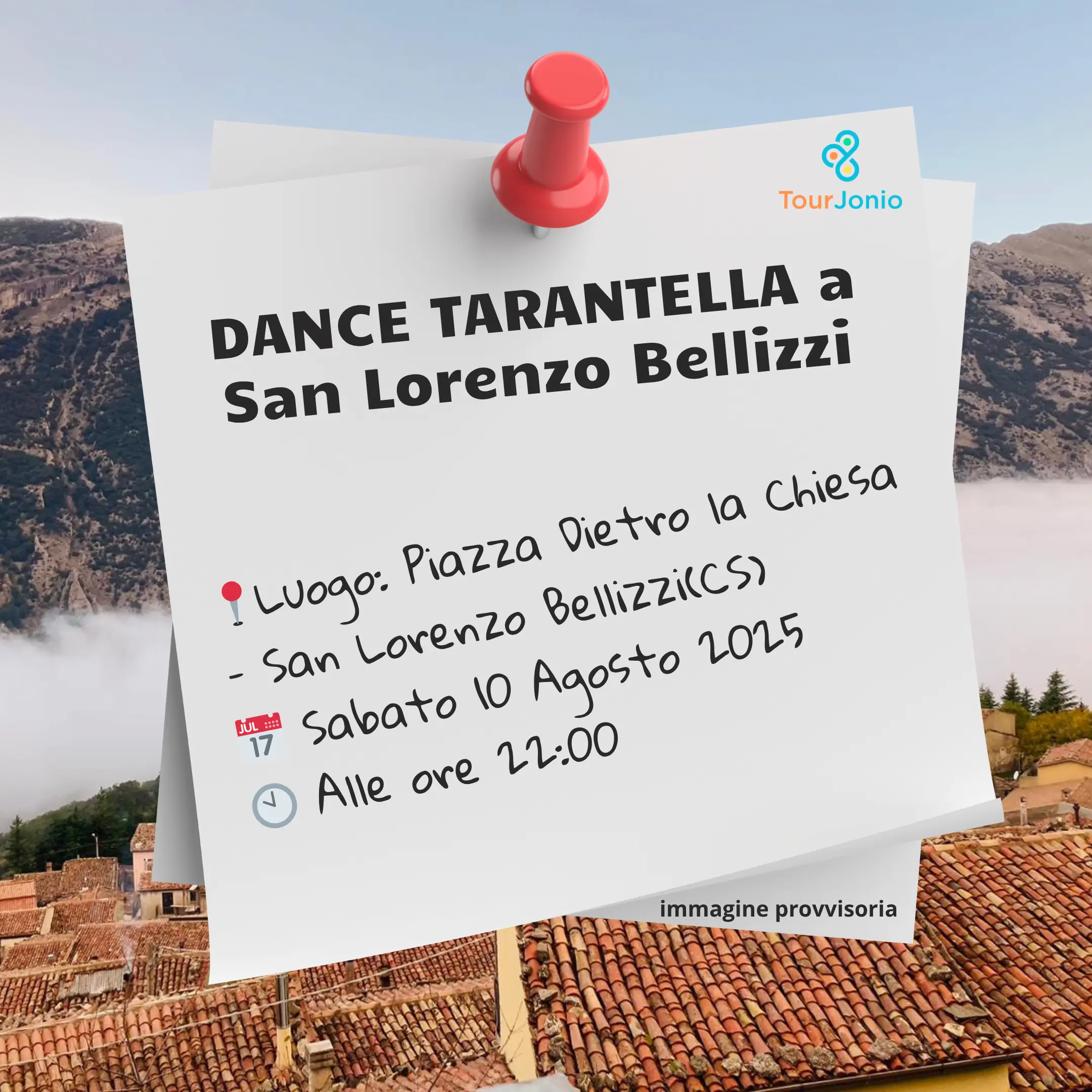 immagine contiene i dettagli dell'evento Dance Tarantella a San Lorenzo Bellizzi 2025