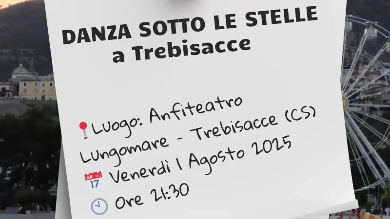immagine contiene i dettagli dell'evento Danza sotto le stelle a Trebisacce il musical