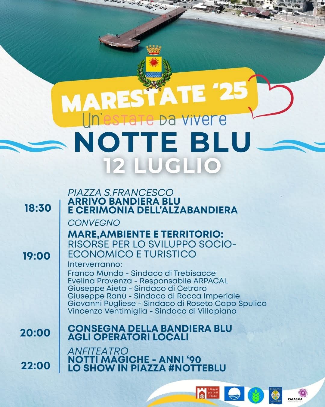locandina notte blu trebisacce 2025