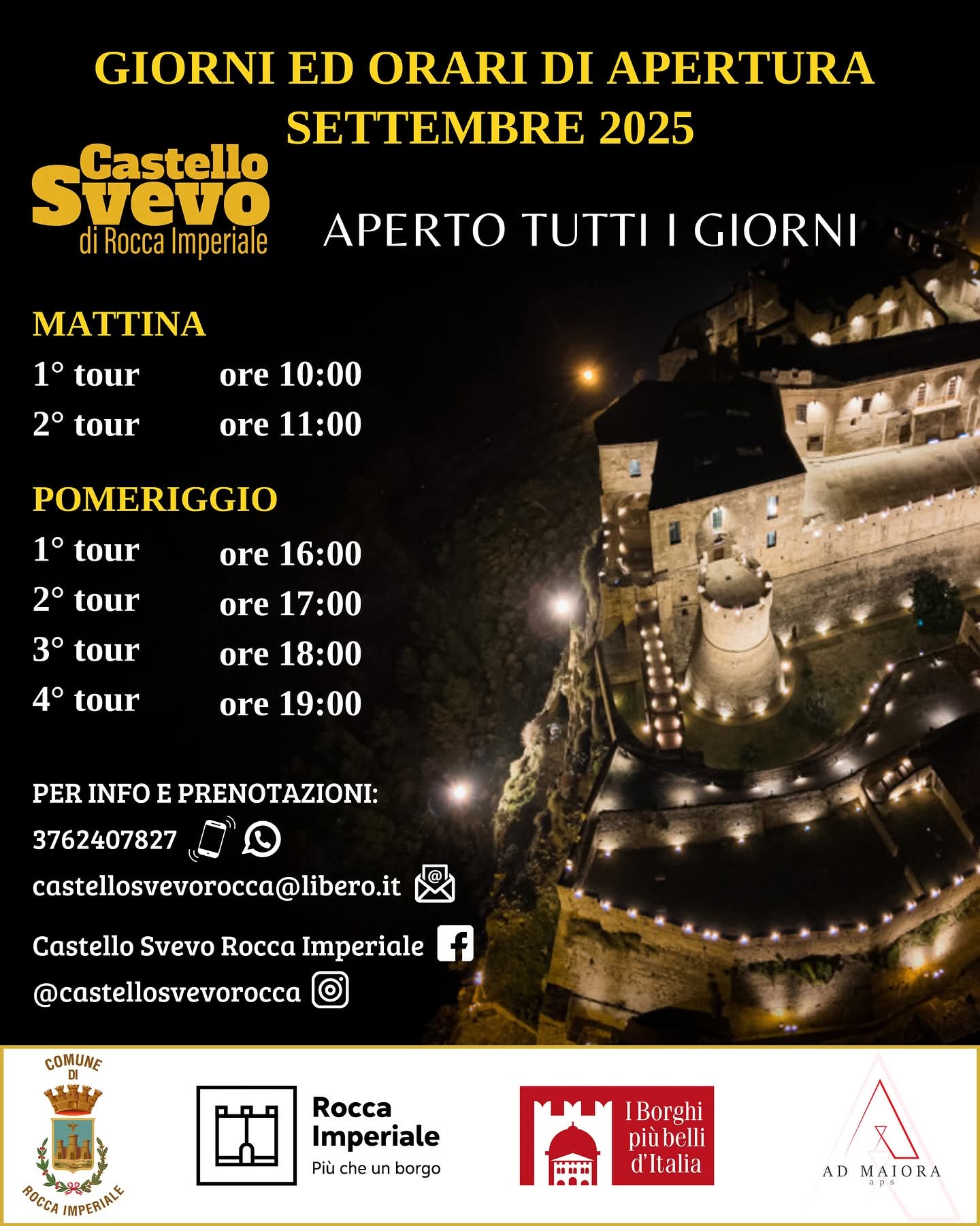 Immagine del castello notturna
