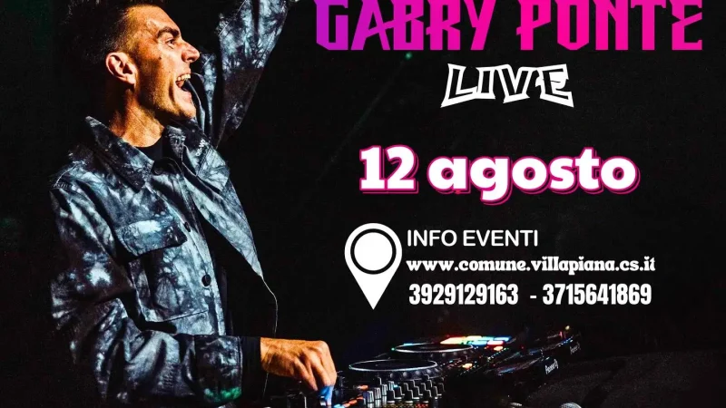 locandina live gabry ponte in calabria a villapiana