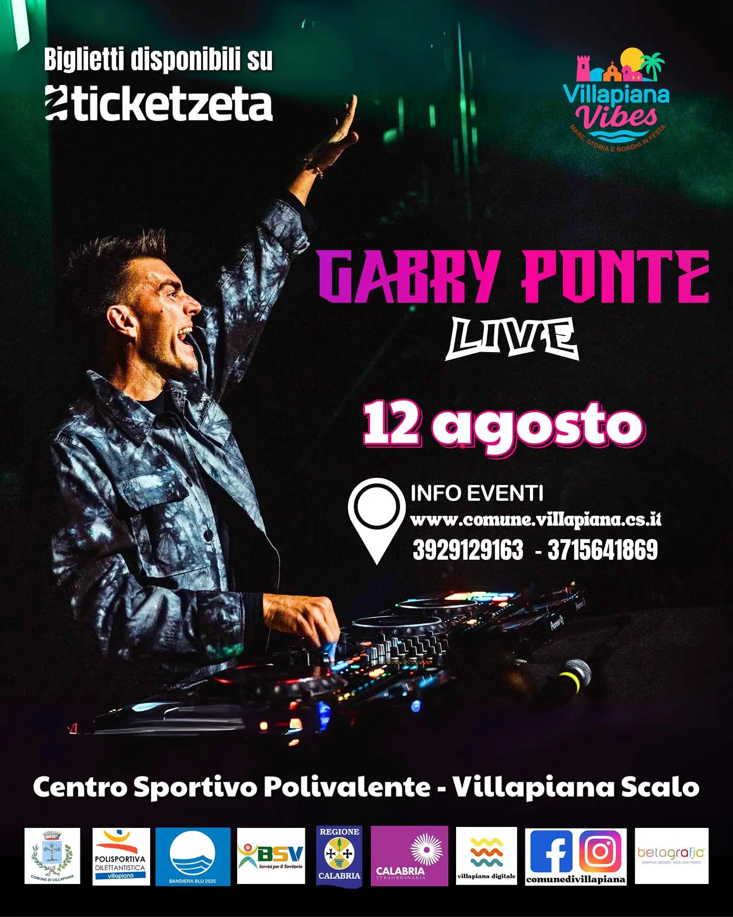 locandina live gabry ponte in calabria a villapiana