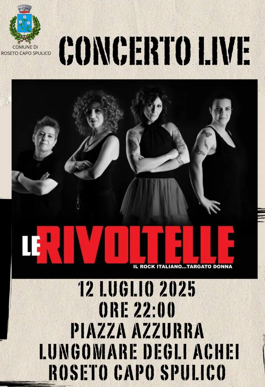 locandina gruppo rock le rivoltelle