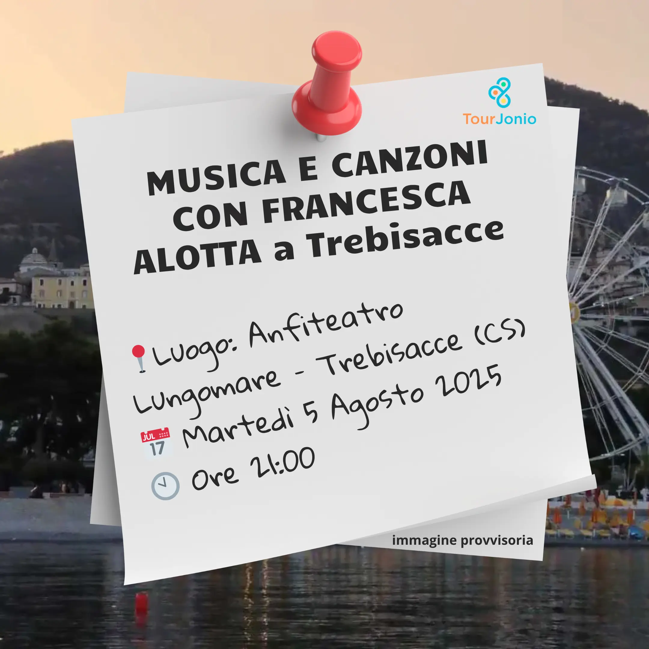 immagine contiene i dettagli dell'evento Musica e Canzoni con Francesca Alotta a Trebisacce