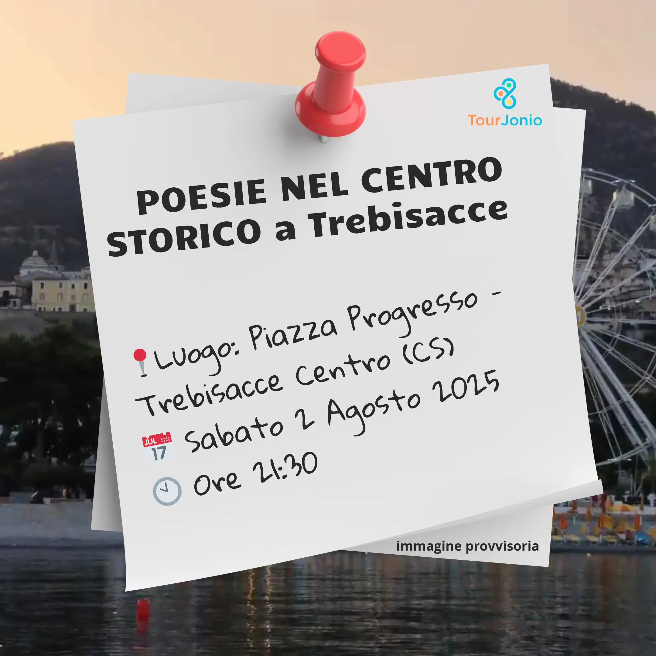 immagine contiene i dettagli dell'evento Poesie nel Centro Storico a Trebisacce XX edizione Sempre Caro mi fu quest'ermo colle