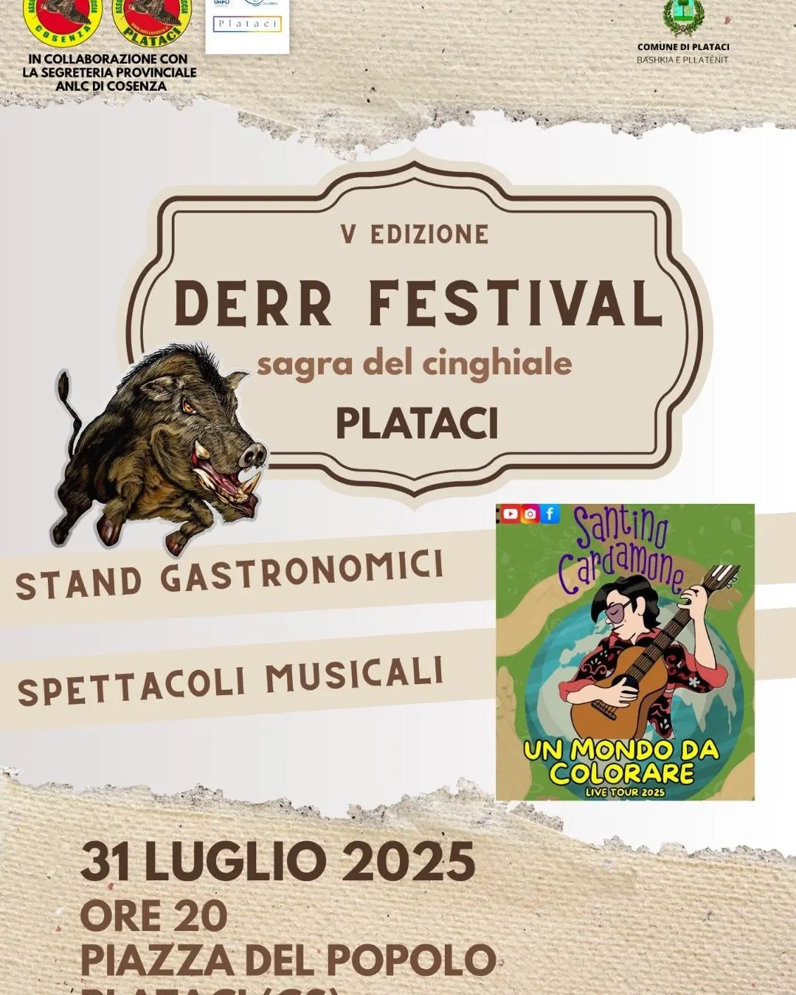 immagine contiene i dettagli dell'evento sagra del cinghiale a plataci