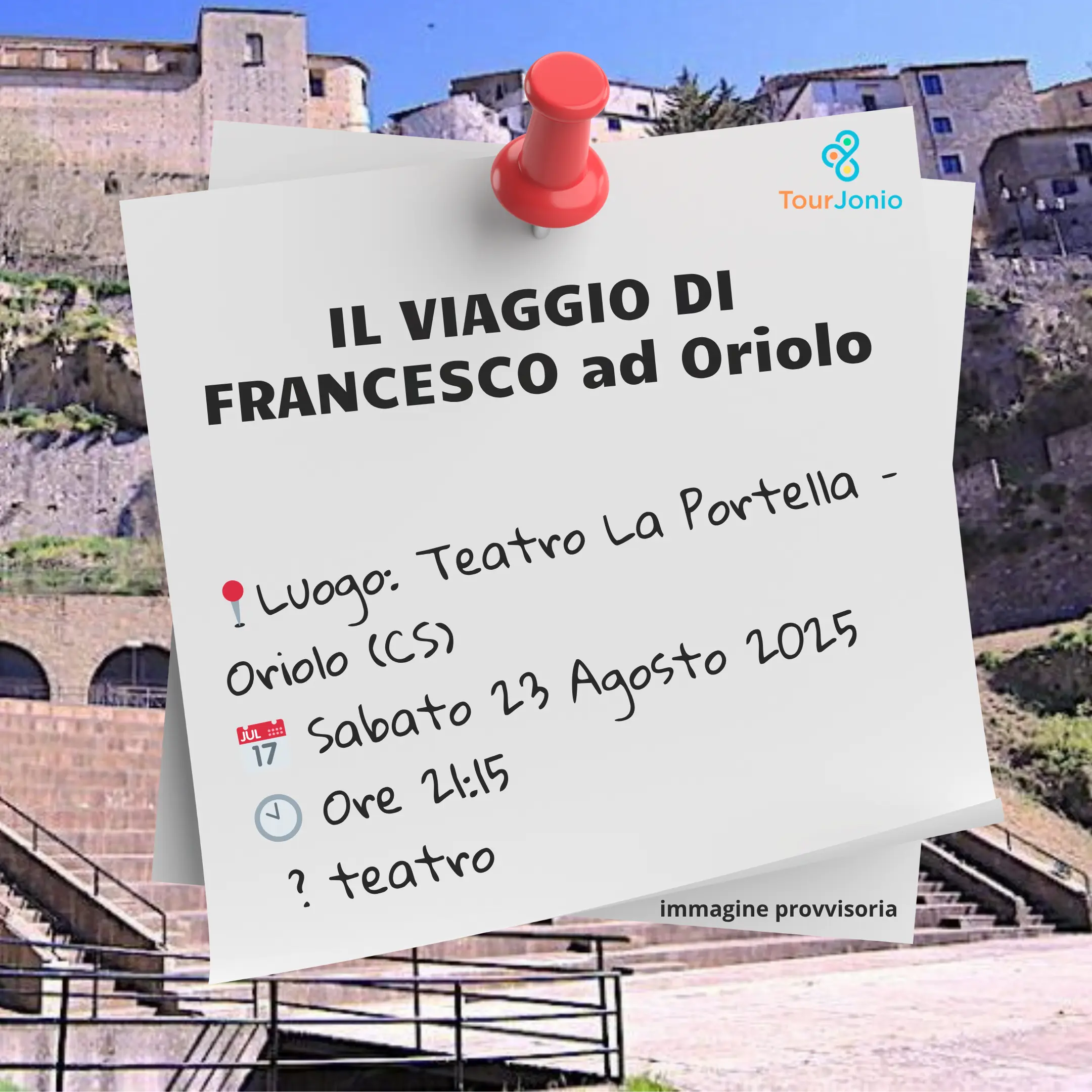 locandina Il Viaggio di Francesco Teatro La Portella ad Oriolo