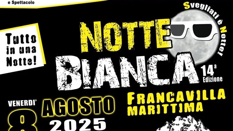 locandina Notte Bianca a Francavilla Marittima 2025