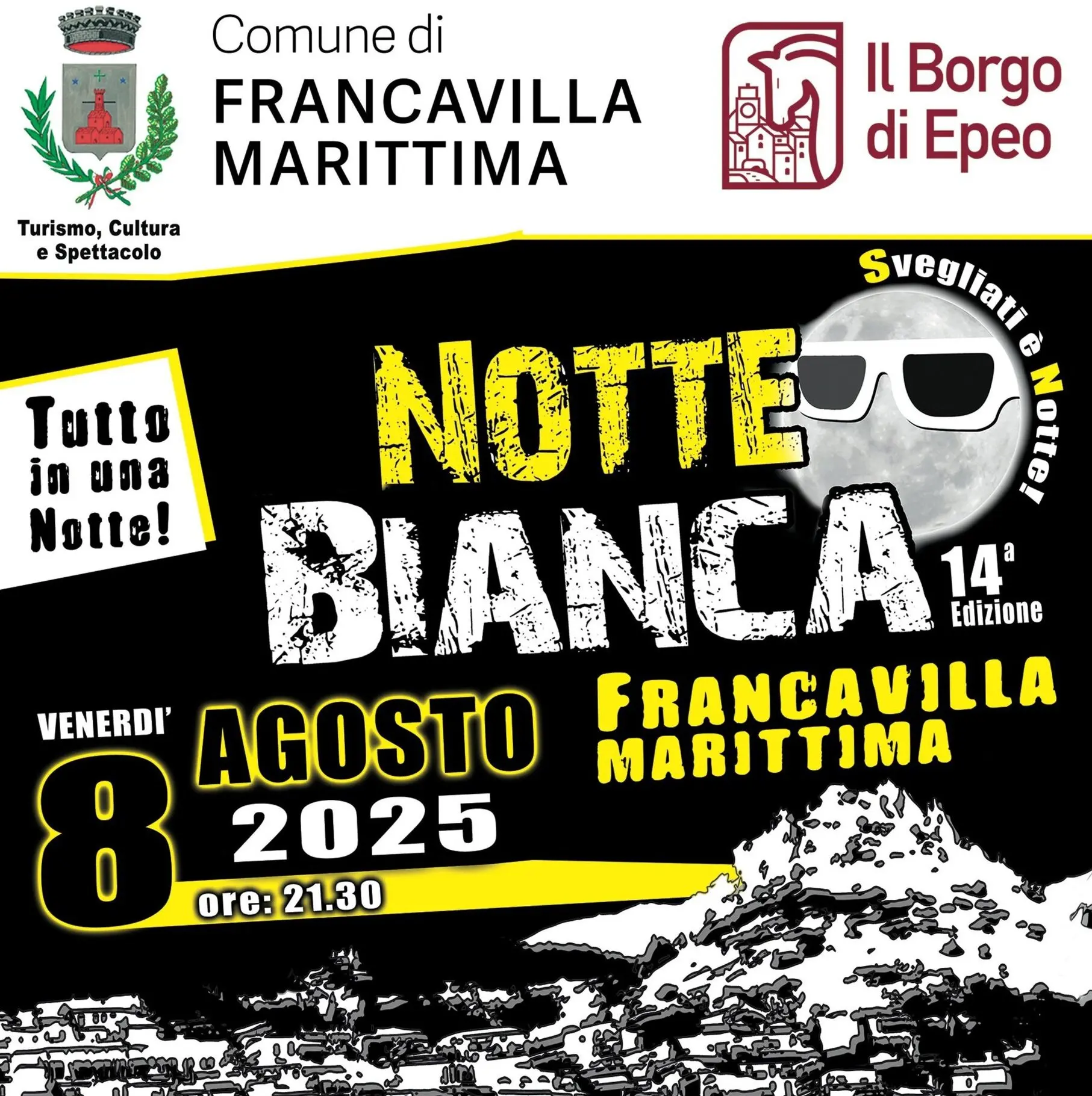 locandina Notte Bianca a Francavilla Marittima 2025