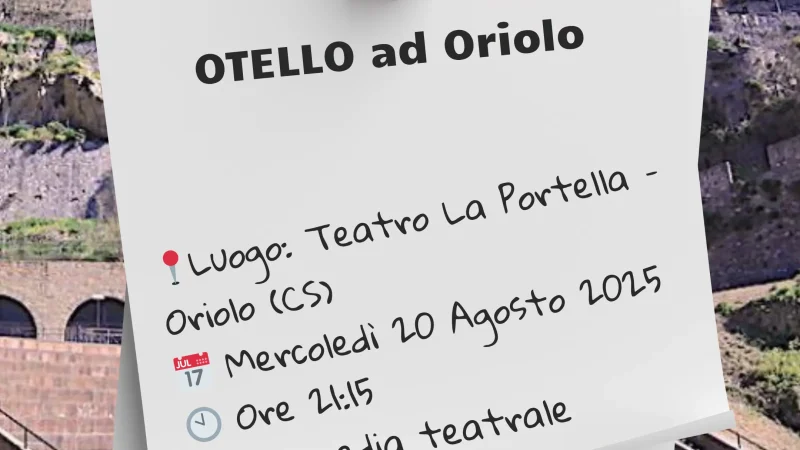 locandina Otello Teatro La Portella ad Oriolo