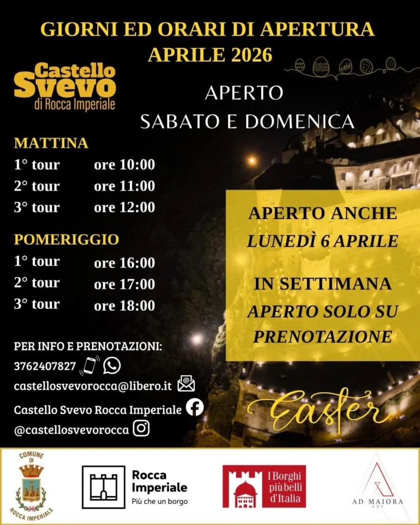 Visite Guidate al Castello Svevo di Rocca Imperiale – Orari Aprile 2026
