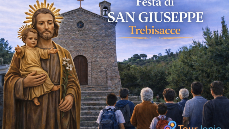 Festa di San Giuseppe a Trebisacce davanti alla Cappella di San Giuseppe con fedeli e processione il 19 marzo nell’Alto Ionio Cosentino