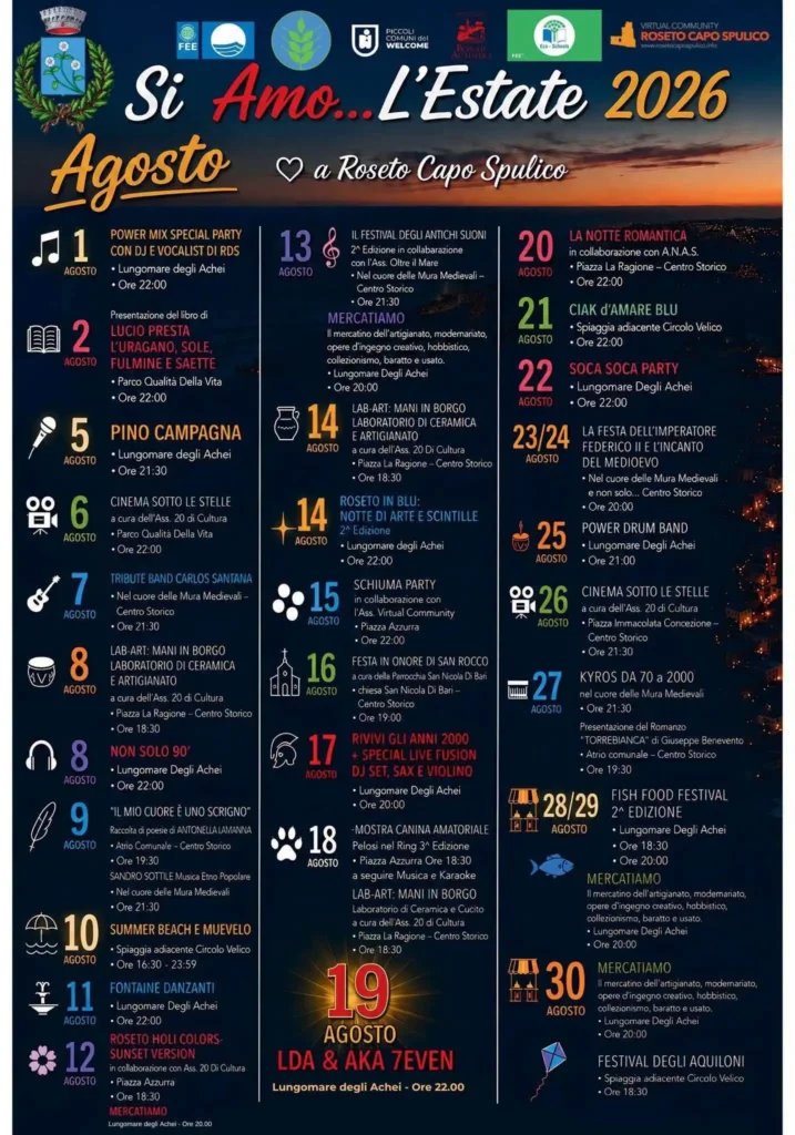 Programma Estate Roseto Capo Spulico 2026