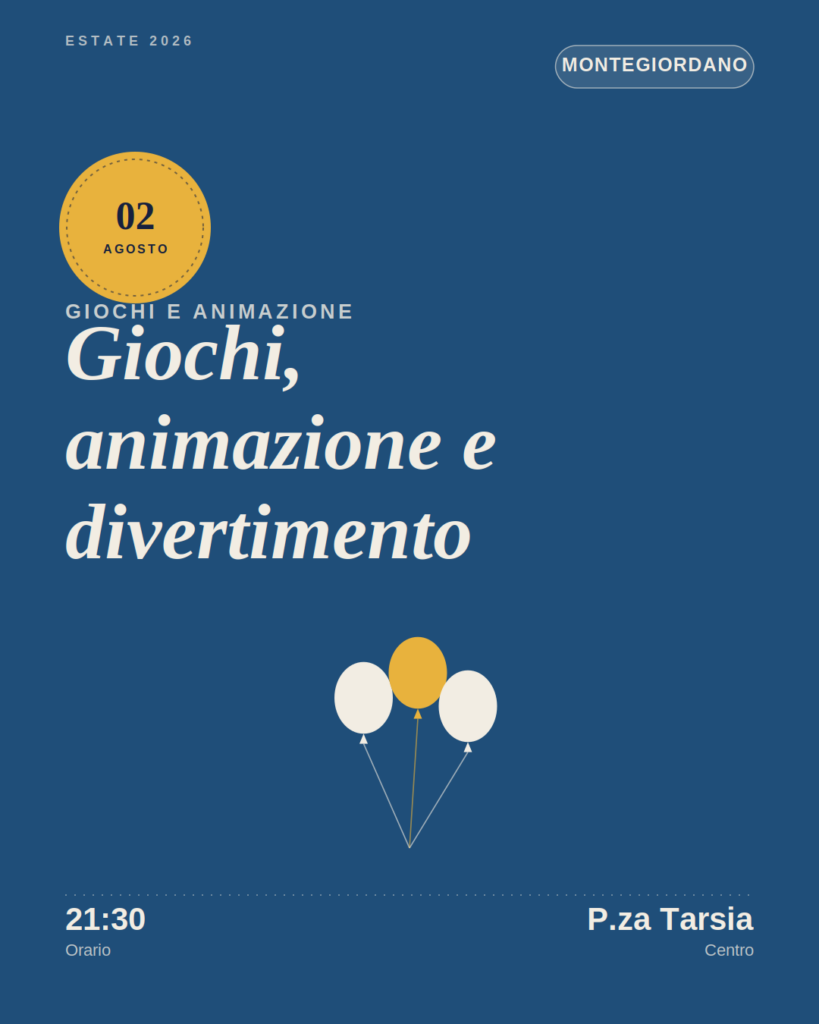 Giochi, animazione e divertimento a Montegiordano