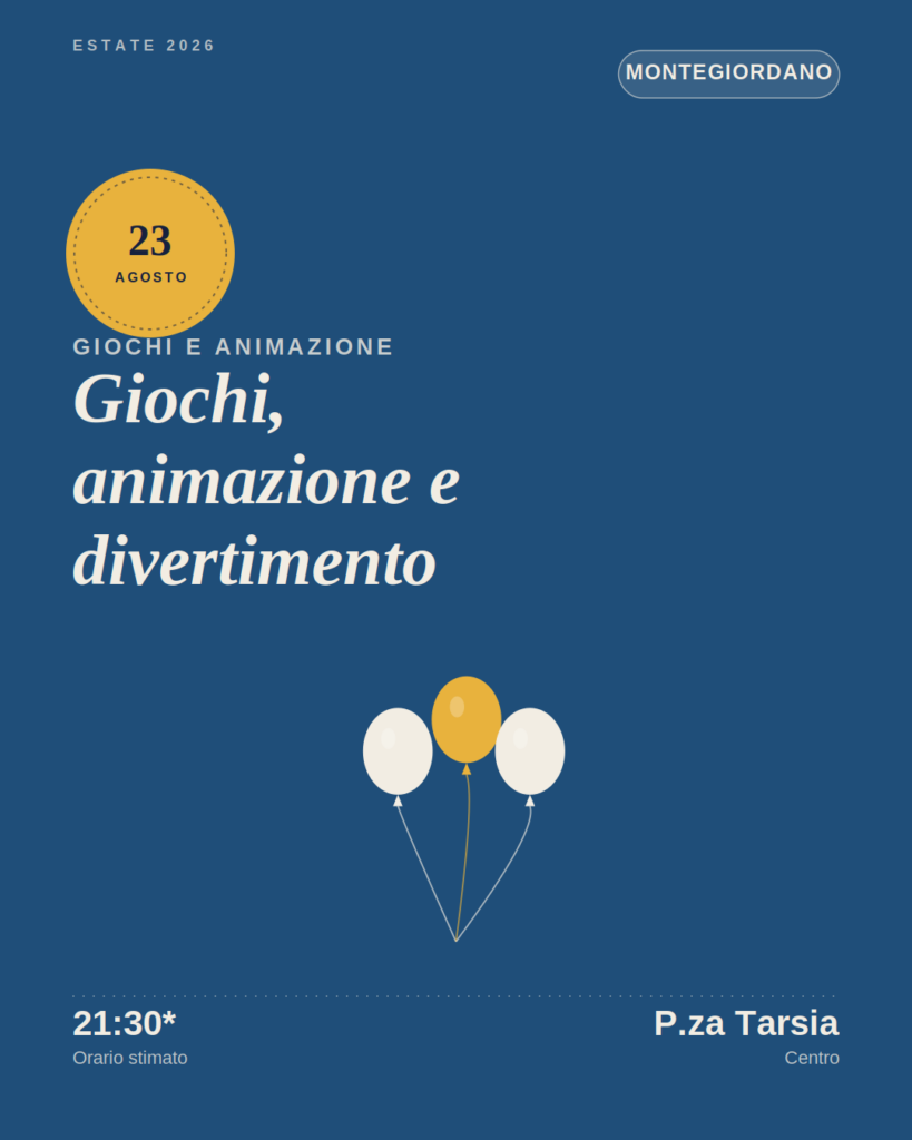 Giochi, divertimento e animazione a Montegiordano