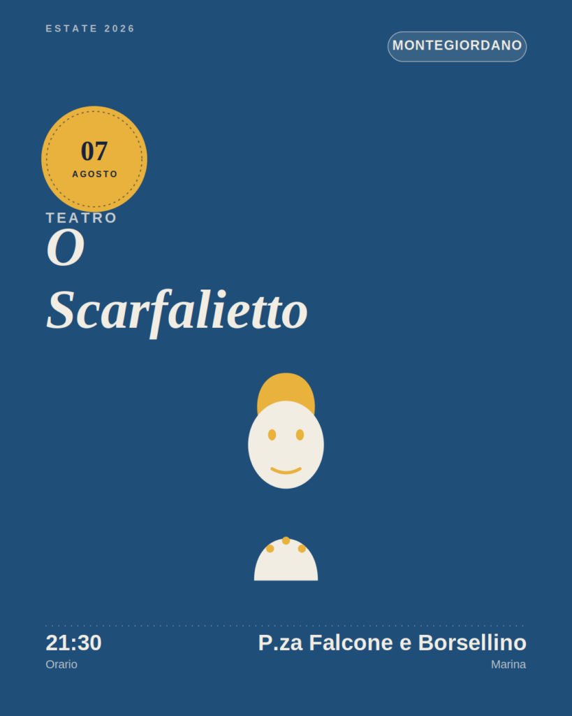locandina non ufficiale O Scarfalietto commedia a Montegiordano