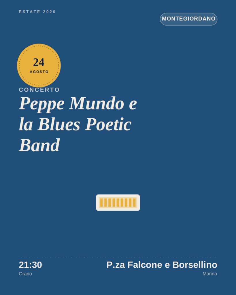 Peppe Mundo e la Blues Poetic Band a Montegiordano