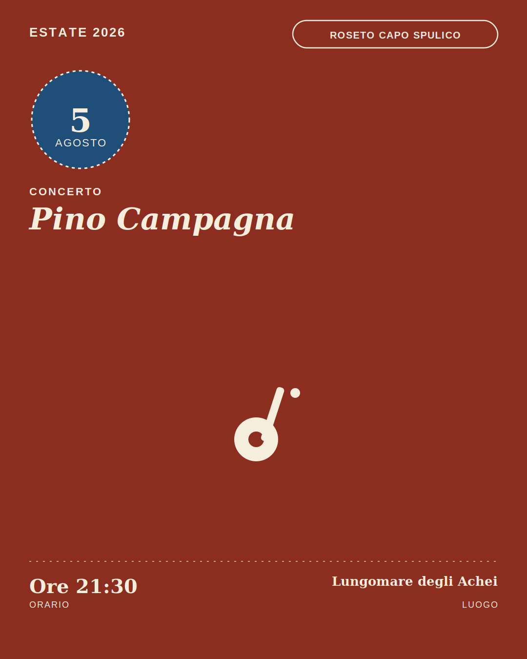locandina non ufficiale Pino Campagna a Roseto Capo Spulico