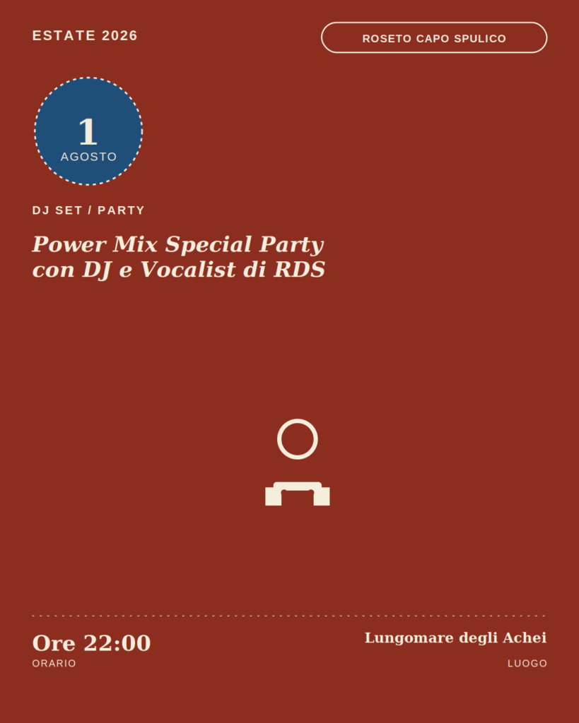Power Mix Special Party con DJ e Vocalist di RDS a Roseto Capo Spulico