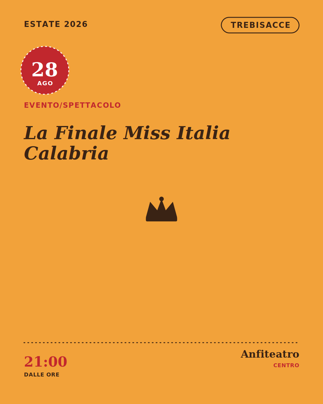 locandina non ufficiale La Finale Miss Italia Calabria a Trebisacce